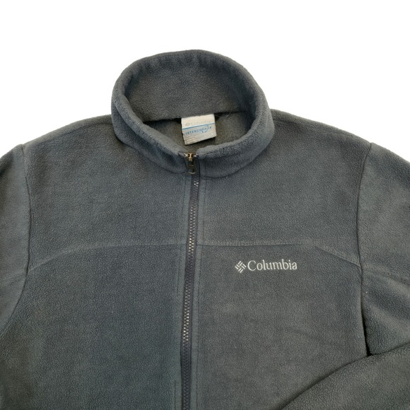 Columbia Interchange Fleece Jacket Gray Full Zip Warm Outdoor Small Retro - Picture 3 of 9